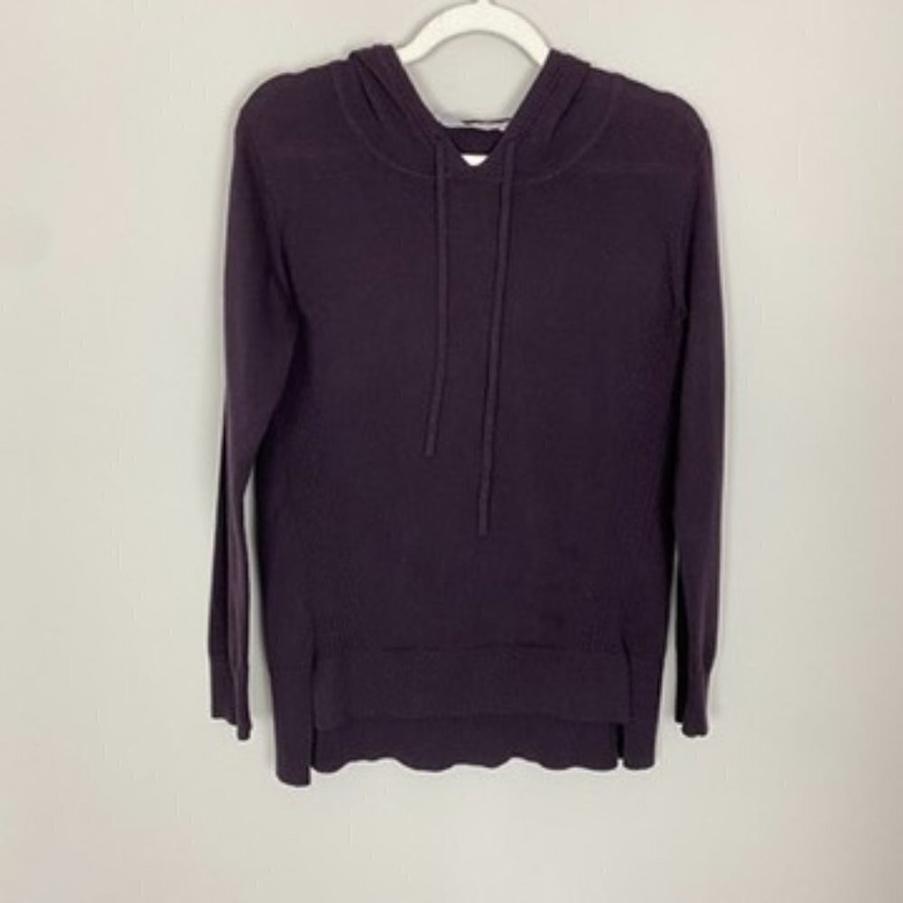 Athleta Winding River Hoodie Sweater Knit Purple Womens Small Hooded